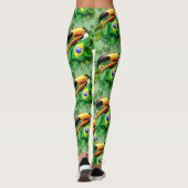 Toco Toucan mit brasilianischer Flagge Leggings (Rückseite)