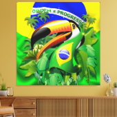 Toco Toucan mit brasilianischer Flagge Leinwanddruck (Insitu (Wohnzimmer))