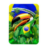 Toco Toucan mit brasilianischer Flagge Magnet (Vertikal)