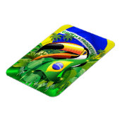 Toco Toucan mit brasilianischer Flagge Magnet (Linke Seite)