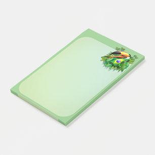 Toco Toucan mit brasilianischer Flagge Post-it Klebezettel