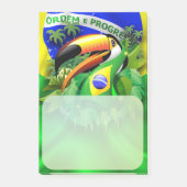 Toco Toucan mit brasilianischer Flagge Post-it Klebezettel (Vorderseite)