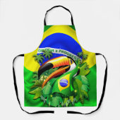 Toco Toucan mit brasilianischer Flagge Schürze (Vorderseite)