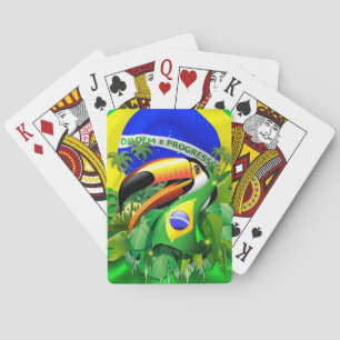 Toco Toucan mit brasilianischer Flagge Spielkarten