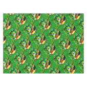 Toco Toucan mit brasilianischer Flagge Tischdecke (Vorderseite (Horizontal))