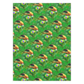 Toco Toucan mit brasilianischer Flagge Tischdecke (Vorderseite)