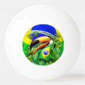 Toco Toucan mit brasilianischer Flagge Tischtennisball (Vorderseite)