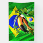 Toco Toucan mit Brasilien Flag Krawatte Banner (Vertikal)