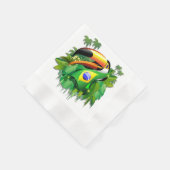 Toco Toucan mit Brasilien Flag Krawatte Serviette (Ecke)