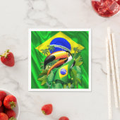 Toco Toucan mit Brasilien Flag Krawatte Serviette (Beispiel)