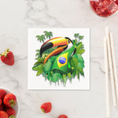 Toco Toucan mit Brasilien Flag Krawatte Serviette (Beispiel)