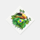 Toco Toucan mit Brasilien Flag Krawatte Serviette (Ecke)