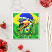 Toco Toucan mit Brasilien FlagPaper_Cocktail_Napki Serviette (Beispiel)
