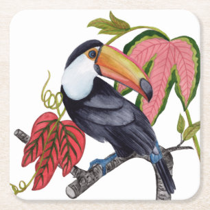 Toco Toucan Rechteckiger Pappuntersetzer