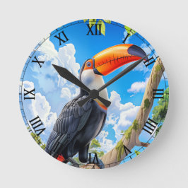 Toco toucan runde wanduhr