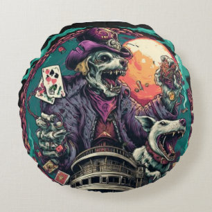 TOCOCLAWS #10 Dual-Head Zombie-Kaffeetasse Neon Rundes Kissen