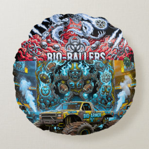 TOCOCLAWS Bio-Rüstung-Monstertruck - Giftiger Schä Rundes Kissen