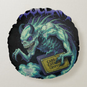 TOCOCLAWS-Kartenkatalog-Kryptid-untoter Bibliothek Rundes Kissen