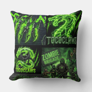 TOCOCLAWS Neon Grün Electric Dragon - Million Grün Kissen