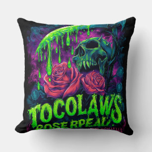 TOCOCLAWS Sensenmann-Totenkopf-Schleim-Rose-Horror Kissen