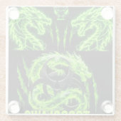 TOCOCLAWS Zwilling Neon Grün Lightning Dragons Glasuntersetzer (Rückseite)