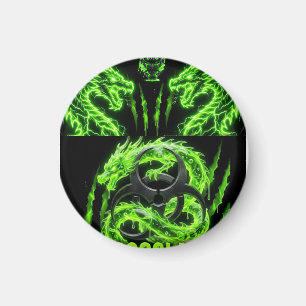 TOCOCLAWS Zwilling Neon Grün Lightning Dragons Magnet