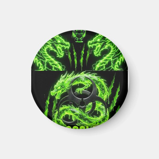 TOCOCLAWS Zwilling Neon Grün Lightning Dragons  Magnet (Vorne)