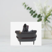 Tod an einem Service-Empfang-Schreibtisch mit Comp Postkarte (Stehend Vorderseite)