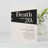 Tod bis 20. 30. Geburtstag Einladung (Stehend Vorderseite)