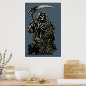 Tod - böser Skeleton Grim Sensenmann mit Scythe Poster (Küche)