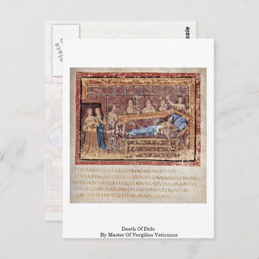 Tod des Dido durch Meister des Vergilius Vaticanus Postkarte (Vorne/Hinten)