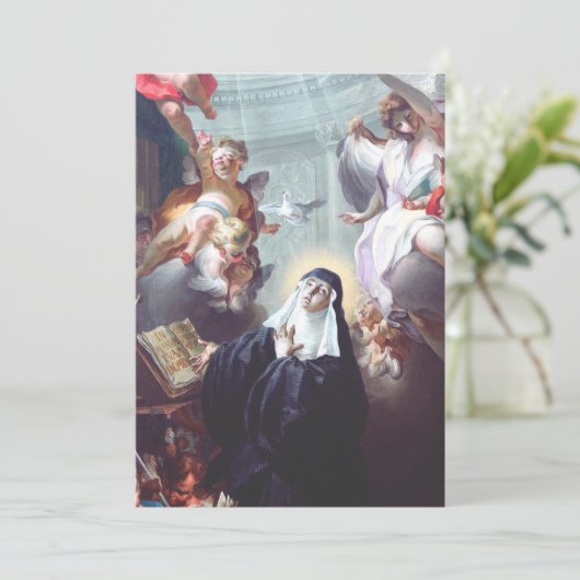 Tod des Heiligen Scholastica Dankeskarte (Stehend Vorderseite)