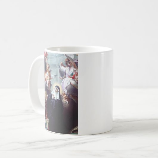 Tod des Heiligen Scholastica Kaffeetasse (Vorderseite Links)