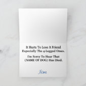 Tod des Hundes Sympathy Card Hundeschlitten mit Ha Karte (Innenseite)