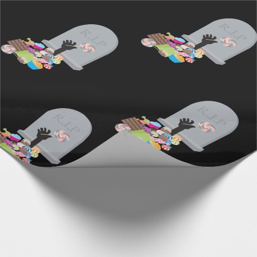 Tod durch Candy Halloween Design Geschenkpapier (Ecke)