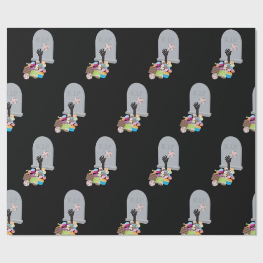 Tod durch Candy Halloween Design Geschenkpapier (Flach)