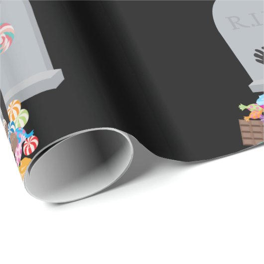 Tod durch Candy Halloween Design Geschenkpapier (Rolleneckpunkt)