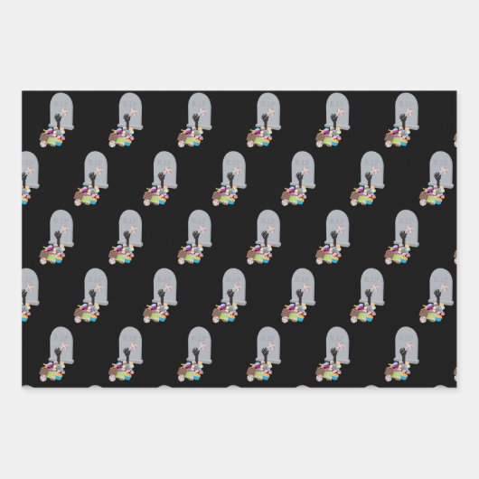 Tod durch Candy Halloween Design Geschenkpapier Set (Vorderseite 3)
