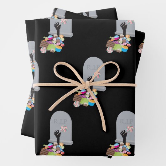 Tod durch Candy Halloween Design Geschenkpapier Set (Beispiel)