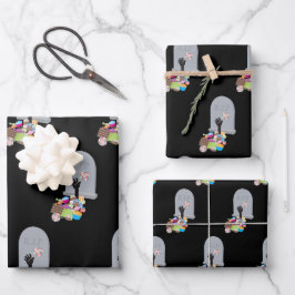 Tod durch Candy Halloween Design Geschenkpapier Set