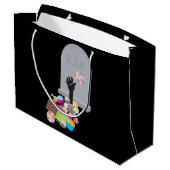 Tod durch Candy Halloween Design Große Geschenktüte (Rückseite Schrägansicht)