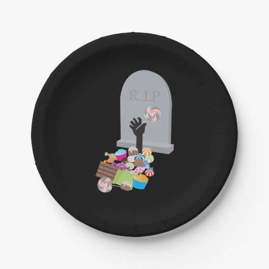 Tod durch Candy Halloween Design Pappteller (Vorderseite)