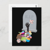 Tod durch Candy Halloween Design Postkarte (Vorne/Hinten)