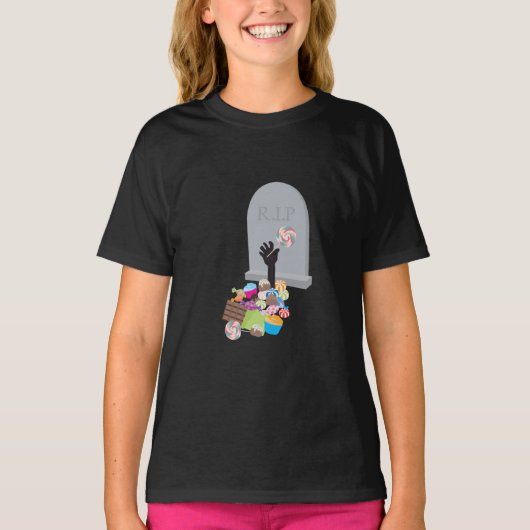 Tod durch Candy Halloween Design T-Shirt (Vorderseite)