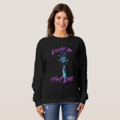 Tod durch Hot Dog Feinschmecker Wurst Lebensmittel Sweatshirt (Vorne ganz)