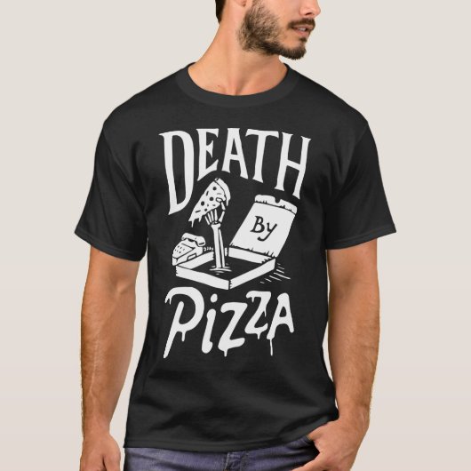 Tod durch Pizza lustig T-Shirt (Vorderseite)