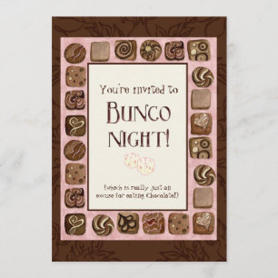 Tod durch Schokolade Bunco Party Einladung