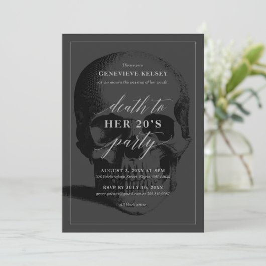 Tod für die Party Einladung der 20 (Stehend Vorderseite)