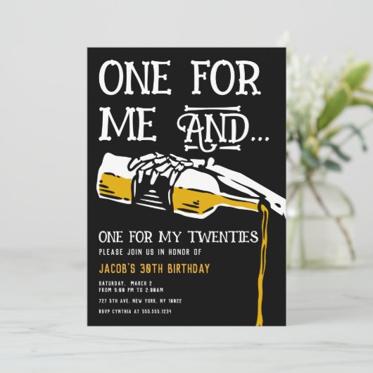 Tod für meine 20er-Einladung Einladung (Stehend Vorderseite)