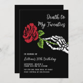 Tod für meine 20er Rose Einladung (Vorne/Hinten)
